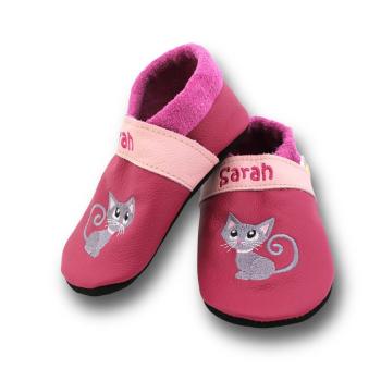 Hausschuhe Katze auf pink